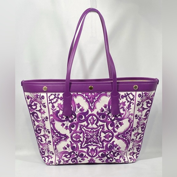 Dolce&Gabbana Majolica-Print Canvas Shopping Tote Bag - Picture 7 of 16